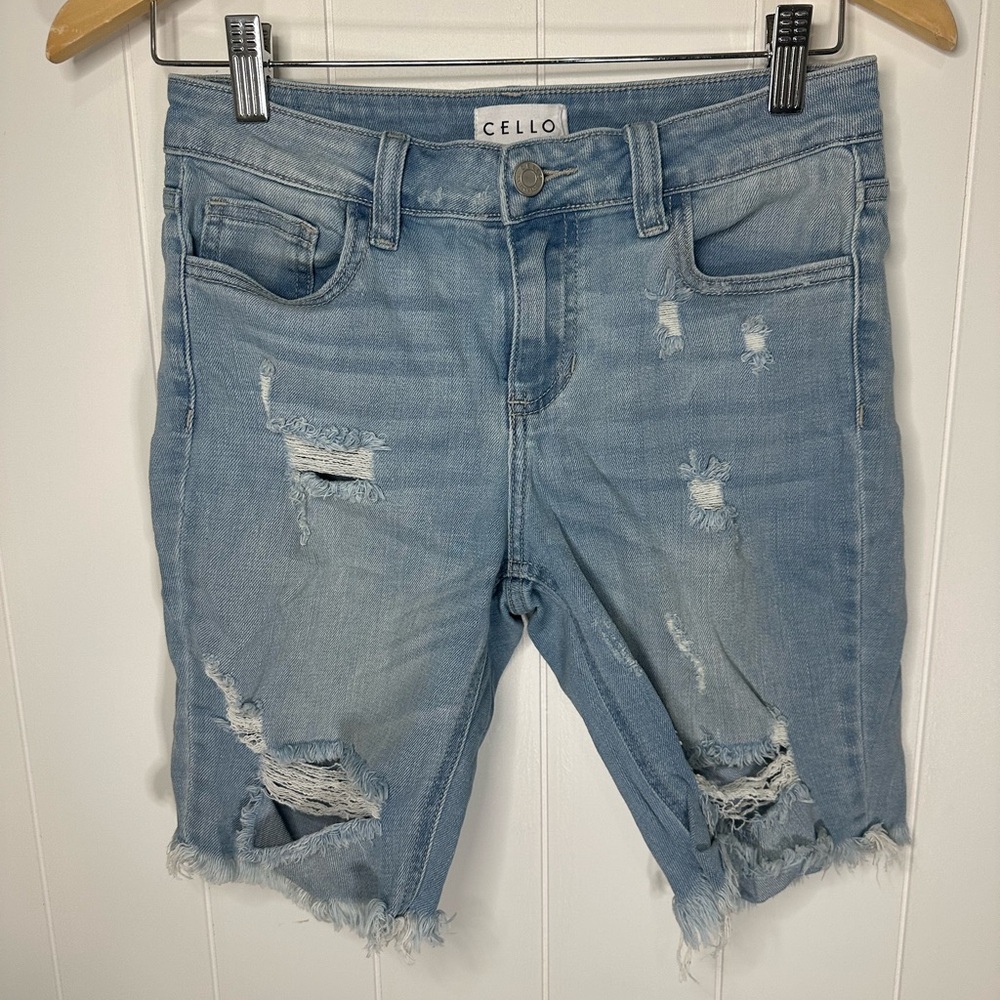 Cello Sky Blue Denim Shorts